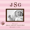 Photo Frames - Monogrammed: Girl Pink Stripe